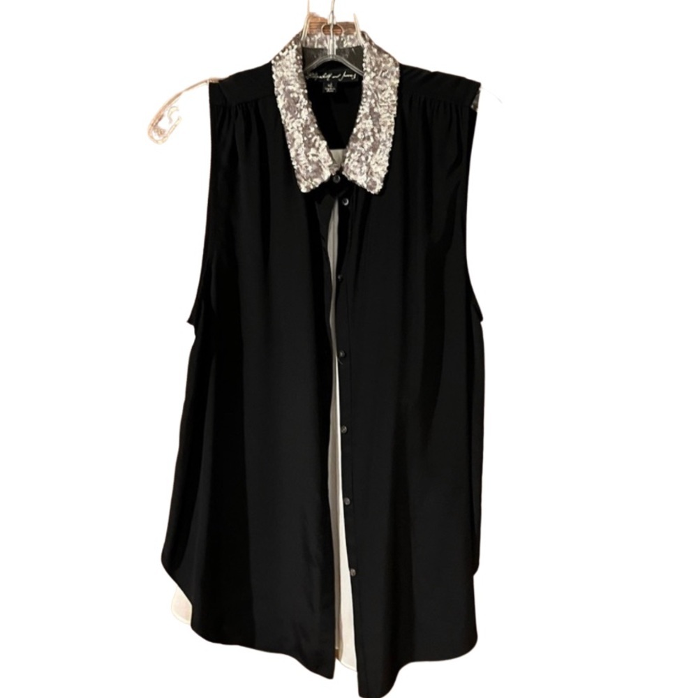 Elizabeth and James black and sequin top